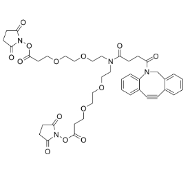 N-DBCO-N-bis(PEG2-C2-NHS ester)，N-Dbco-N-bis(peg2-nhs ester)，CAS號(hào)：2128735-29-3，N-二苯基環(huán)辛炔-N-bis(二聚乙二醇-C2-琥珀酰亞胺酯)