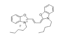 53213-81-3；3,3＇-Di-n-pentyloxacarbocyanine iodide；3,3＇-二戊基氧雜羰花青碘化物	